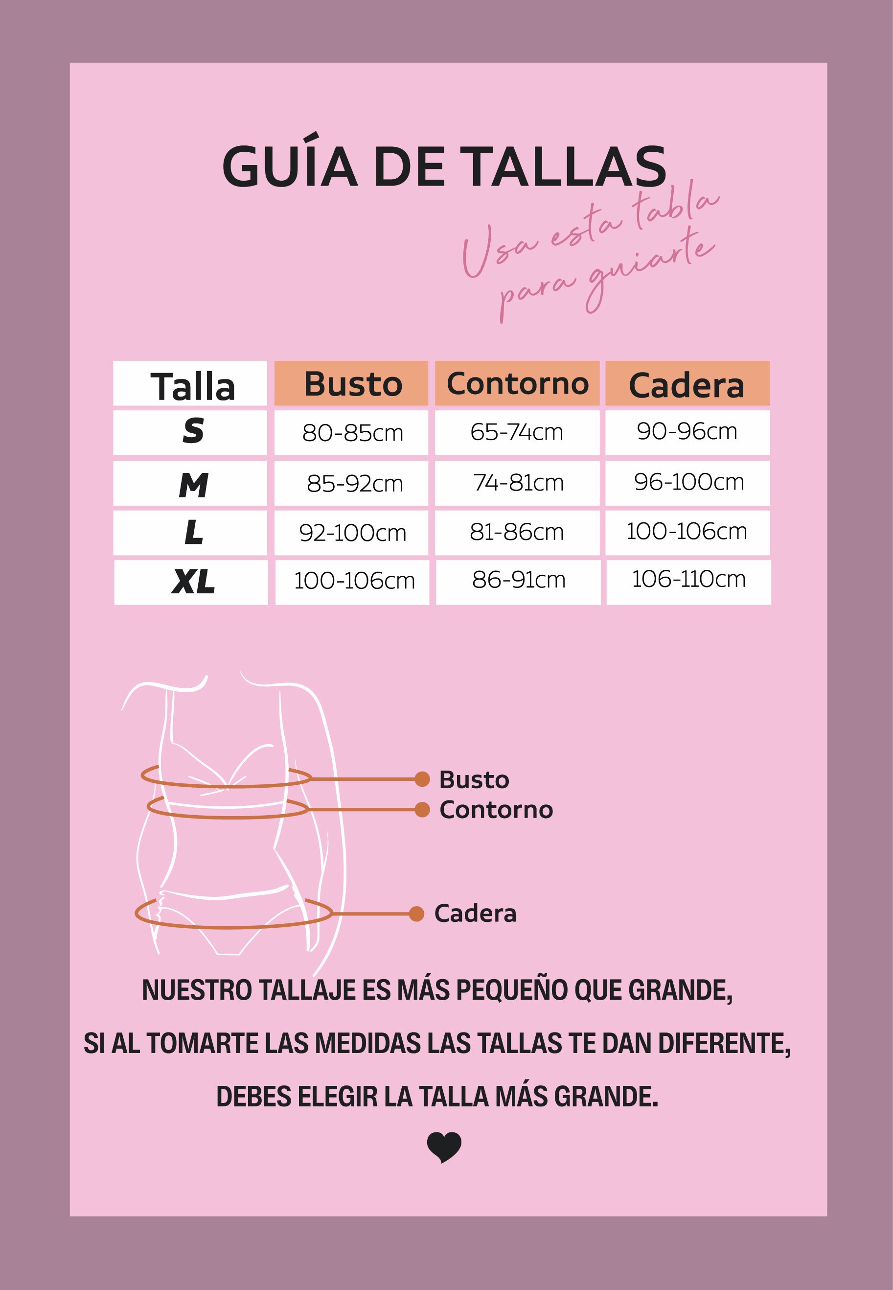 Guía de tallas