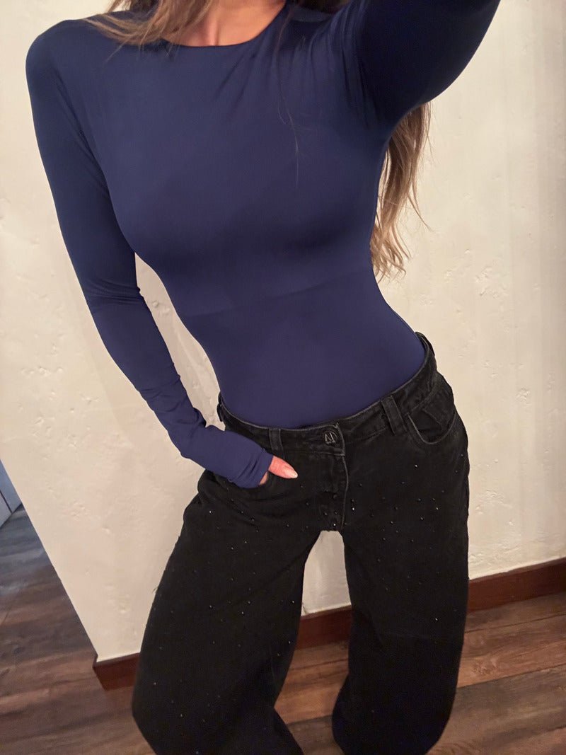 Body cuello cerrado Bora - Azul Navy - Pauly