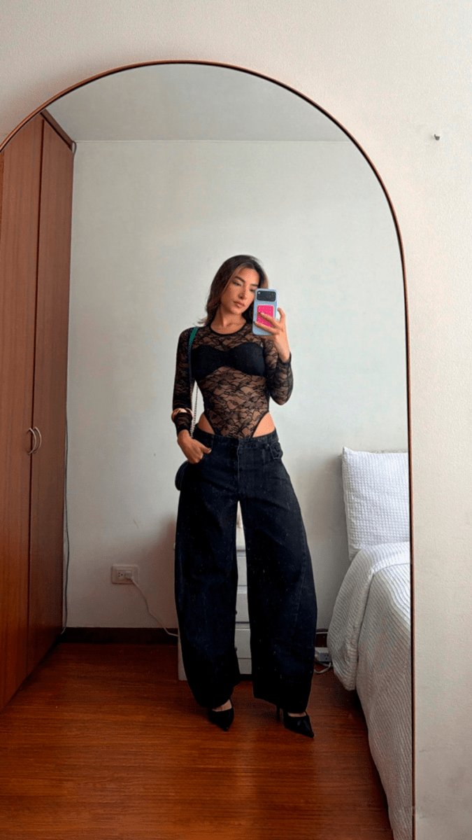 Body encaje Kalina - Negro - Pauly