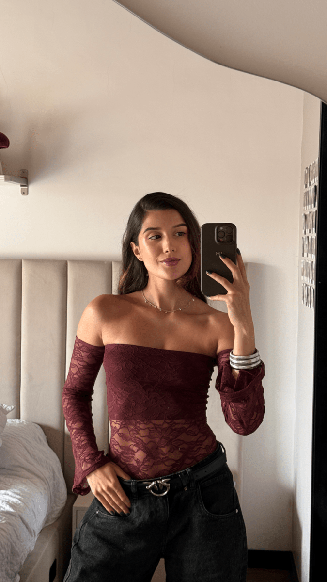 Body encaje Oasis - Burgundy - Pauly