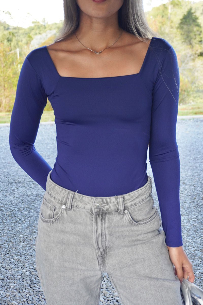 Body manga larga Milano - Azul Navy - Pauly