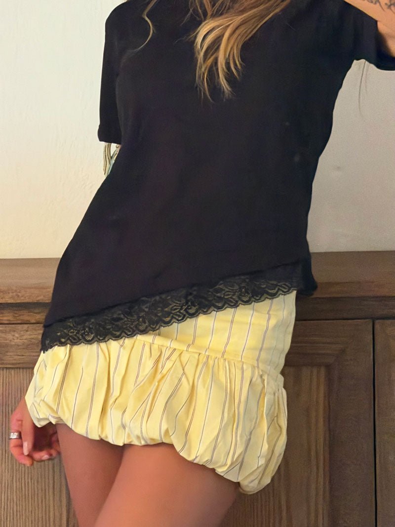 Falda waves rayas - Butter yellow - Pauly