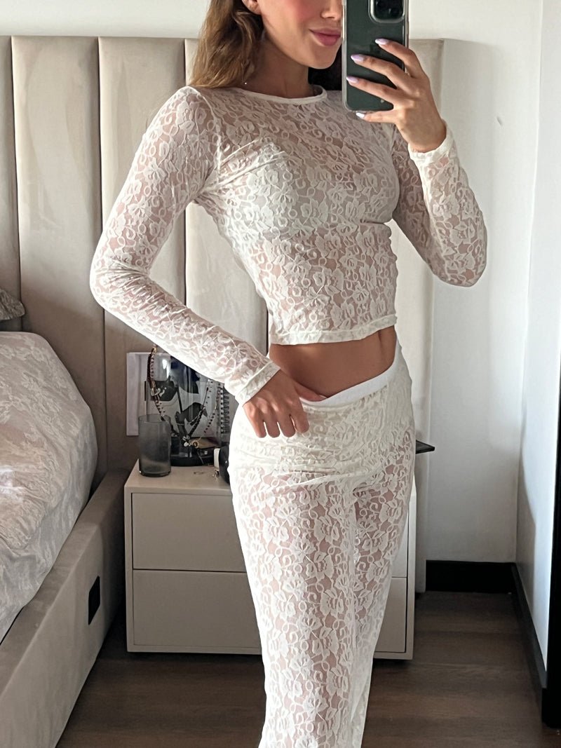 Top en Encaje Lace - Marfil - Pauly